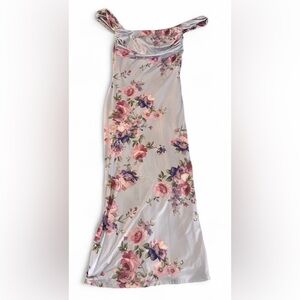 Windsor Elegant Floral Maxi Skirt in Pink and Purple